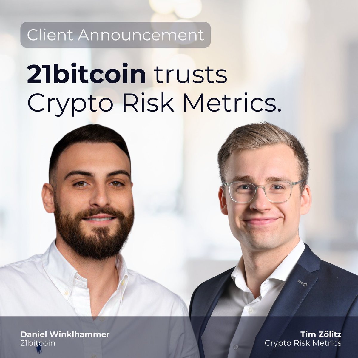 crm_hq's tweet image. With @21bitcoinApp , we are welcoming the next pure Bitcoin only player as a client for our ESG Crypto Data services! Thanks for your trust @daniel21btc and @dominik21btc.