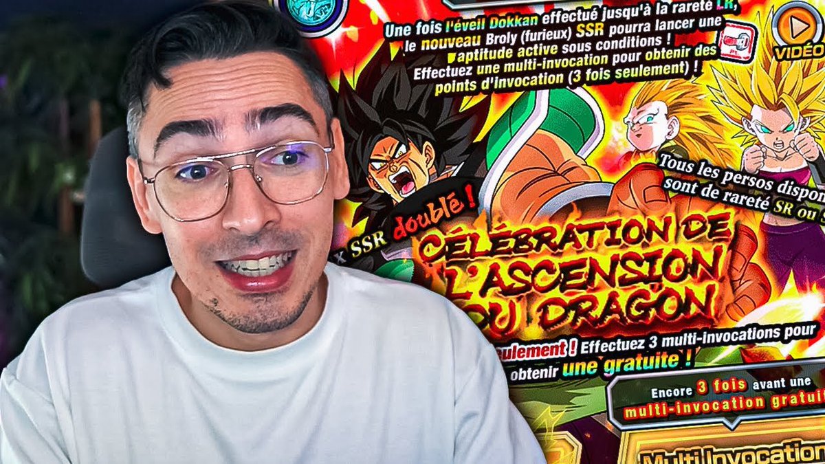 Hop vidéo du jour ! 

INVOCATION BROLY IKARI LR ! TAUX DE SSR DOUBLÉ ? DOKKAN BATTLE
youtu.be/rPJSU75AXPk