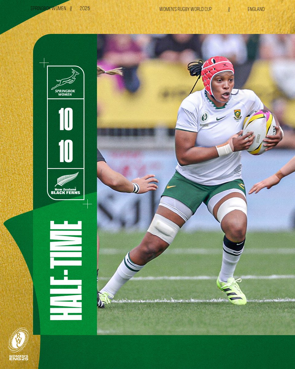 It's all square at half-time in Exeter 🫣
#BokWomen #PlusOne #RWC2025