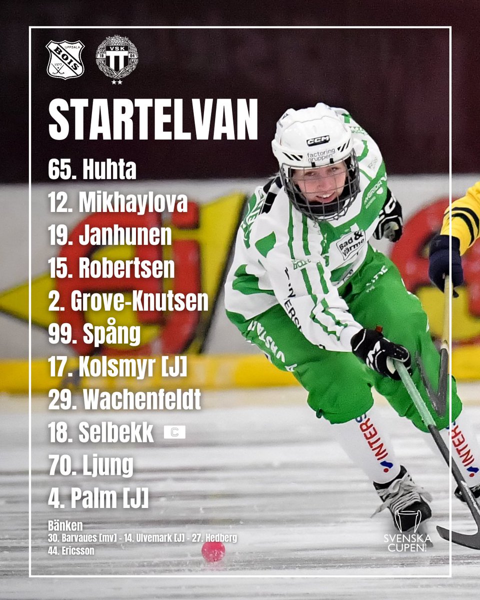🟢 STARTELVAN ⚪️

🔙 Janhunen tillbaka efter sjukdom

Nu kör vi! 💪
#VSKBandy #svbandy #västerås