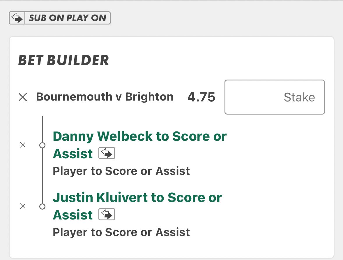 BOURNEMOUTH VS BRIGHTON BET BUILDERS⚽️🟨🟥

Good luck!🔞

#BOUBHA
#PremierLeague
#GamblingX