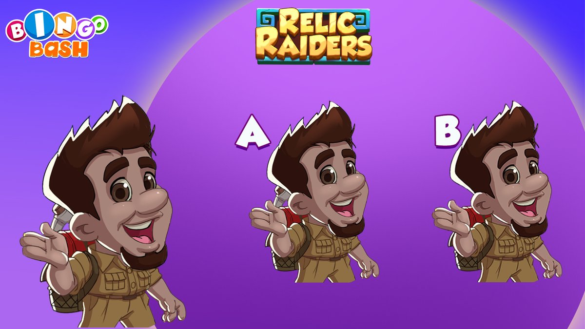 PlayBingoBash's tweet image. 🗺️✨ Relic Raiders Challenge! ✨🗺️

Which one matches the OG explorer? 🤔 A or B? Guess now &amp;amp; grab your FREEBIE on the way! 🎉💎 FREEBIE ▶️ bit.ly/4lEVnbQ 

#BingoBash #RelicRaiders #FreebieFun