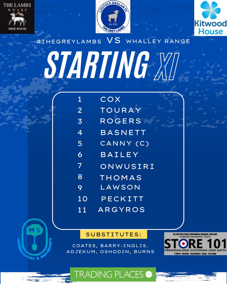 Here’s how #TheGreyLambs lineup against <a href="/WhalleyrangeAFC/">WhalleyrangeAFC</a> 

🐑🐑🐑