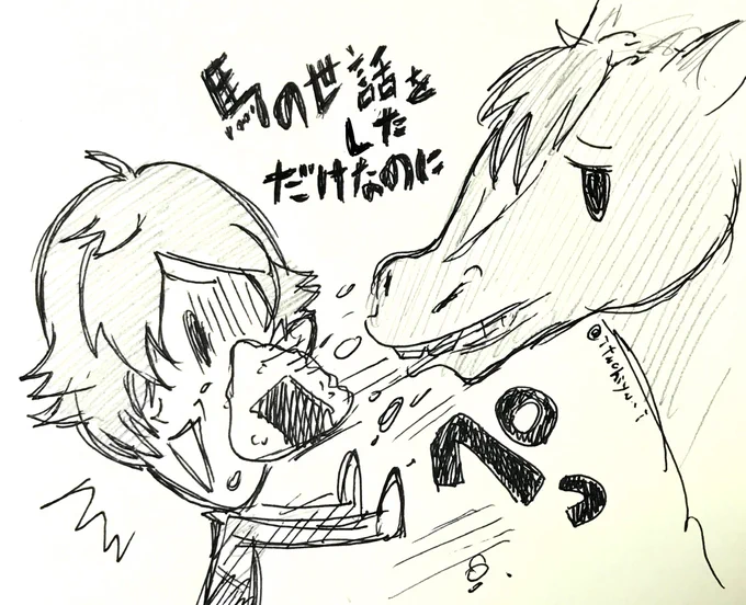 ゲーム内の鶯丸と映画鶯丸のギャップに脳みそが風邪ひいた時に描いたラクガキ見てくれ 