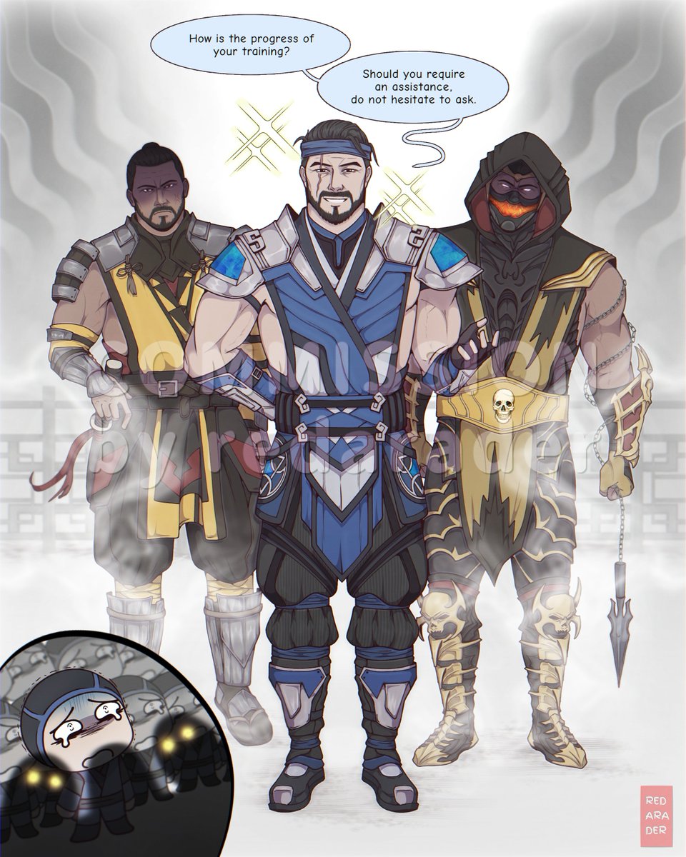 redaradraw's tweet image. Kuai Liang and his two guard... dogs?
comm for @/frozen_cynder_cosplay on IG. Thank you so much for your support 💕

#SubZero #KuaiLiang #Scorpion #HanzoHasashi #MortalKombat #MK11 #redarader
