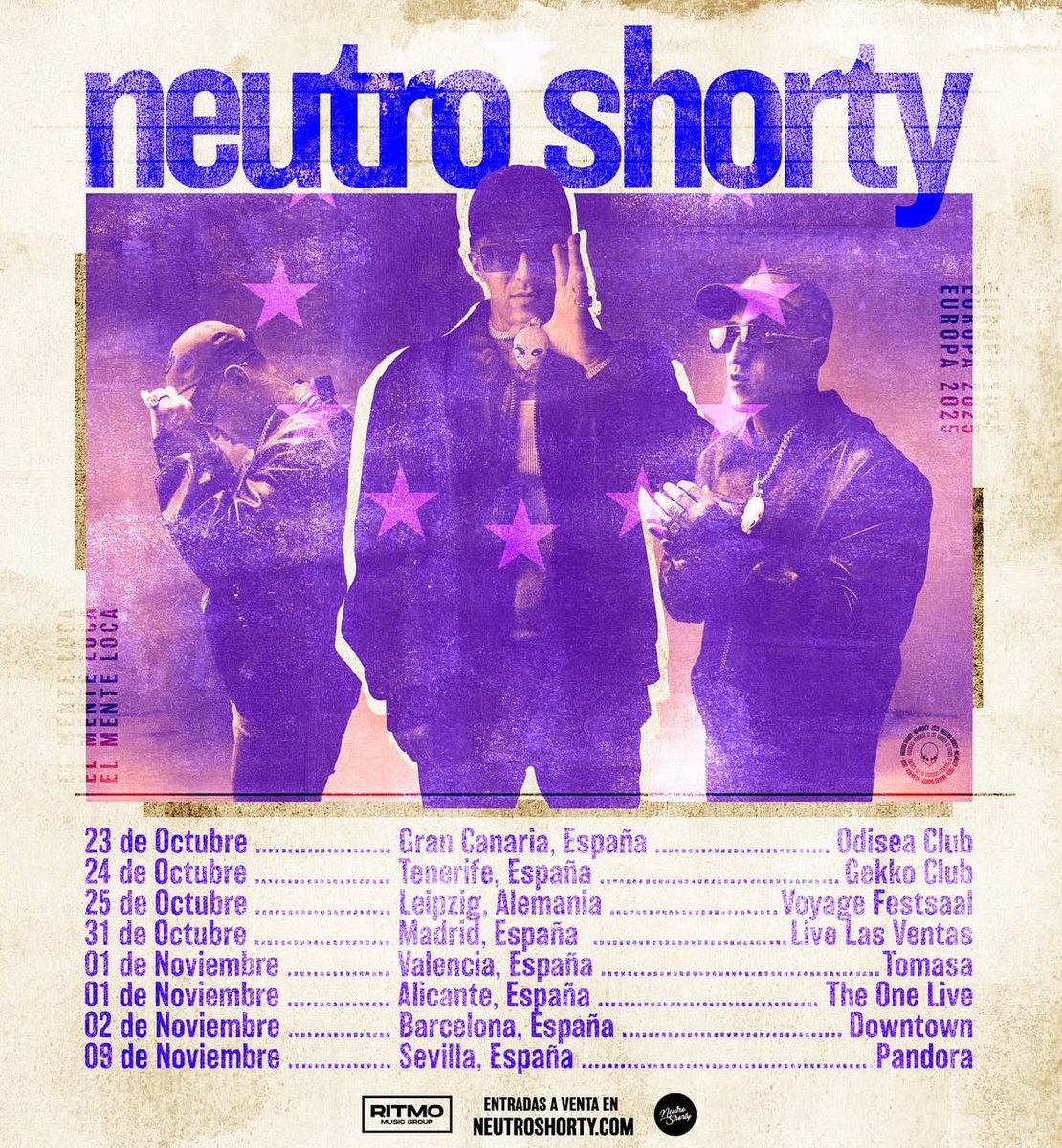 Nos vemos en España y Alemania para llevar un pedazo de Venezuela a todos los hermanos que les gusta mi música 😈🇻🇪
Entradas a la venta en neutroshorty.com