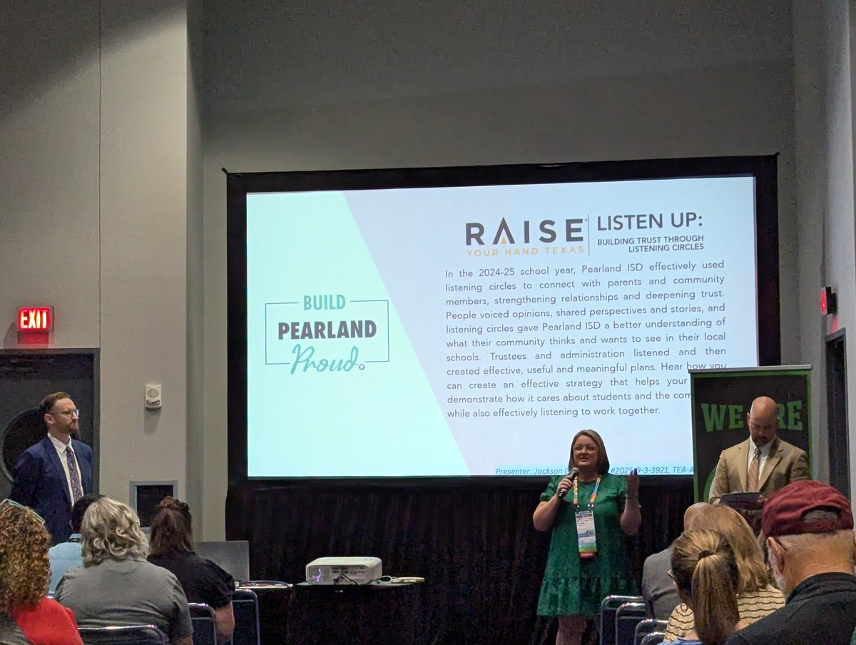RYHTexas's tweet image. This morning @RYHT_GulfCoast is sharing the value of using Listening Circles with @PearlandISD to build trust and stronger relationships with parents and local community members in the district with tremendous results. Advocating for your schools! 
#txed #TXEdCon25