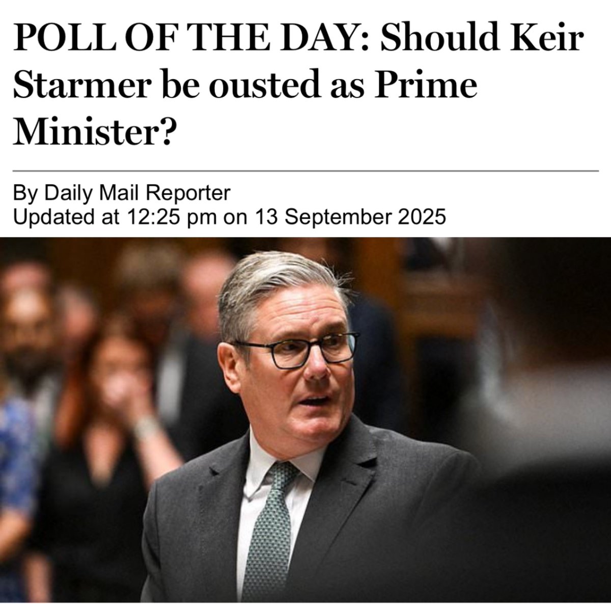 We just need one dramatic, theatrical “spark” to ignite the mass demand for his resignation, a snap GE, and “saviour” Farage to march to power to join his Palantir presidential pals in political office. Won’t be long now.