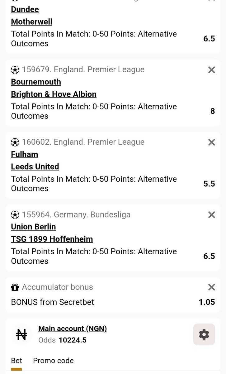 boomonmymind's tweet photo. Altetnative Outcome on Secretbet

Odds - 10224

Code - XPBV3

Link - https://t.co/hLzyWUTVAK

PromoCode - BOOMNATION

Channel - https://t.co/tWCZy50r2B

#100To1Million

@ForeverDau 
@myBetConverter 
@Boochi_dgreat 
@BoomBetNG 
@BoomQueen_ 
@joyfultips 
@TheRealCEOAmber 
@TheLockTips 
@ADT_Freetips 
@soccerpunterr 
@Emmanuel_Tips 
@Emmanuel_Tips 
@Kingkuti_ 
@KINSH200