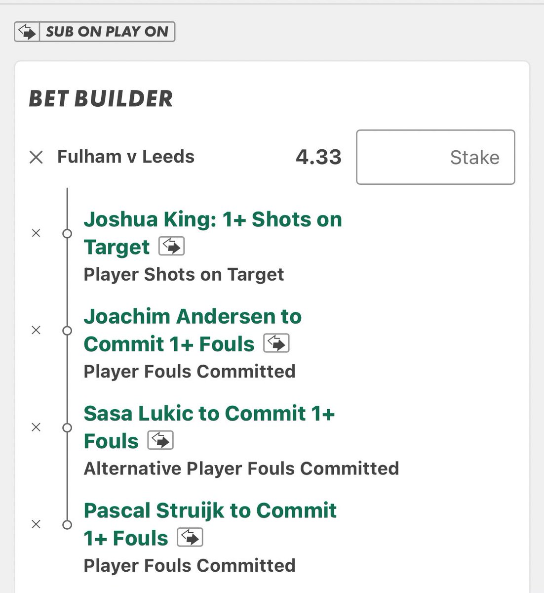 FULHAM VS LEEDS BET BUILDERS⚽️🟨🟥

Good luck!🔞

#FULLEE
#PremierLeague
#GamblingX