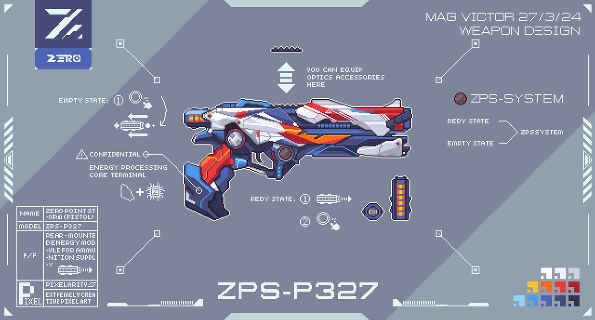 MagVictorDesign's tweet photo. [ZERO] ZPS-P327
#pixelart #ドット絵 https://t.co/F8FwFBiBuW