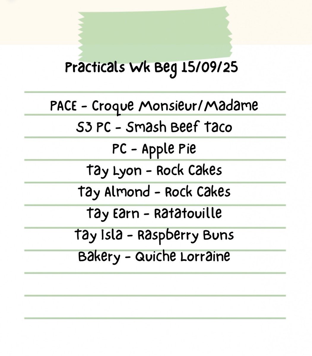BHSHomeEc's tweet photo. What cooking wk beg 15/09/2025

Please remember your containers 🫙 https://t.co/ORMdk1N6b8
