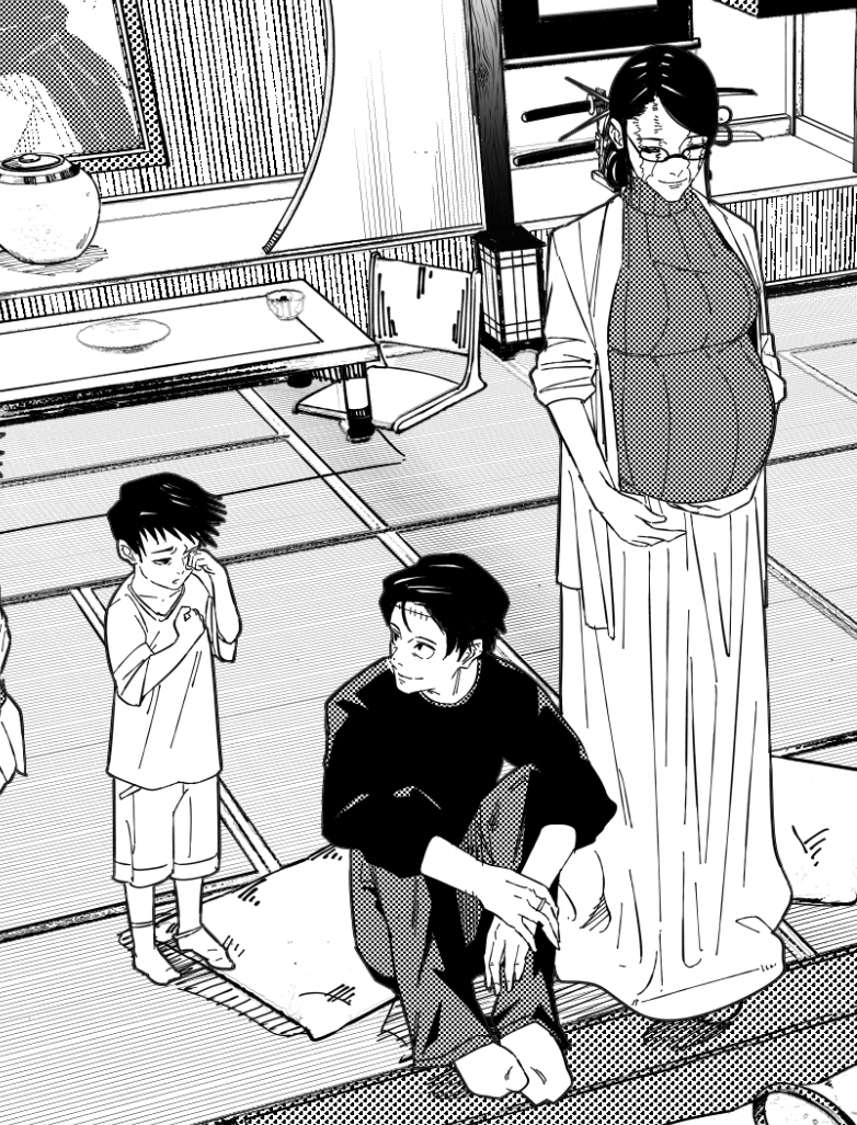 Pregnant Maki and Yuta and their son