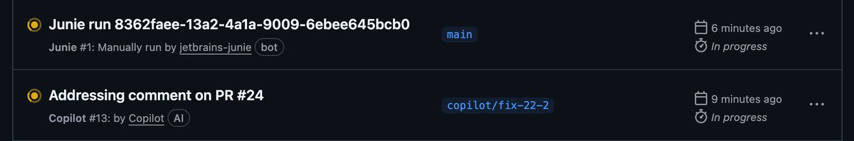 On a pet project, decided to make some agents run the  workflows. Now they are coding while I'm still deciding what to eat for dinner. This is the life. Time to find a new problem to solve. #SoftwareEngineering