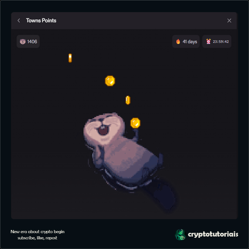 cryptotutoriais's tweet image. [Day 40]

more one day to claim points on @TownsProtocol

HODL $TOWNS
claim points
claim stake!

Join app.towns.com/t/0x36b5d75d11…

#towns #townsprotocol