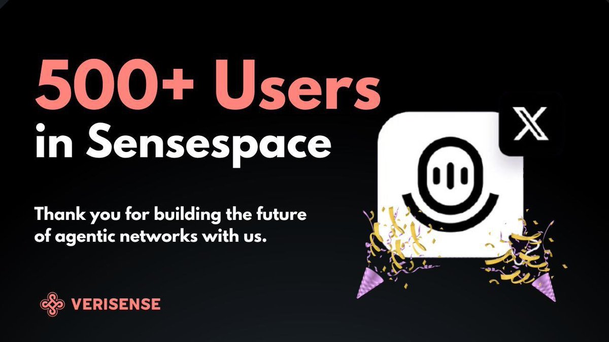Zainab (@uxtazerhzee) on Twitter photo Yo! 500+ Pioneers in <a href="/veri_sense/">Verisense Network</a> 🔥
Shoutout to every builder, dreamer & explorer who joined the Verisense ecosystem.
What is SenseSpace?
A hub inside the Verisense ecosystem where builders, creators, and explorers collaborate to shape the future of AI agents.
Stay tuned ✌️ Yo! 500+ Pioneers in <a href="/veri_sense/">Verisense Network</a> 🔥
Shoutout to every builder, dreamer & explorer who joined the Verisense ecosystem.
What is SenseSpace?
A hub inside the Verisense ecosystem where builders, creators, and explorers collaborate to shape the future of AI agents.
Stay tuned ✌️