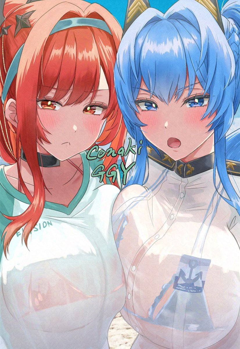 conakiGGY's tweet photo. #夏が終わりそうだし今年描いた水着絵を貼ろう
ラピとヘルムの乳相撲 https://t.co/NGu8sOOu2u