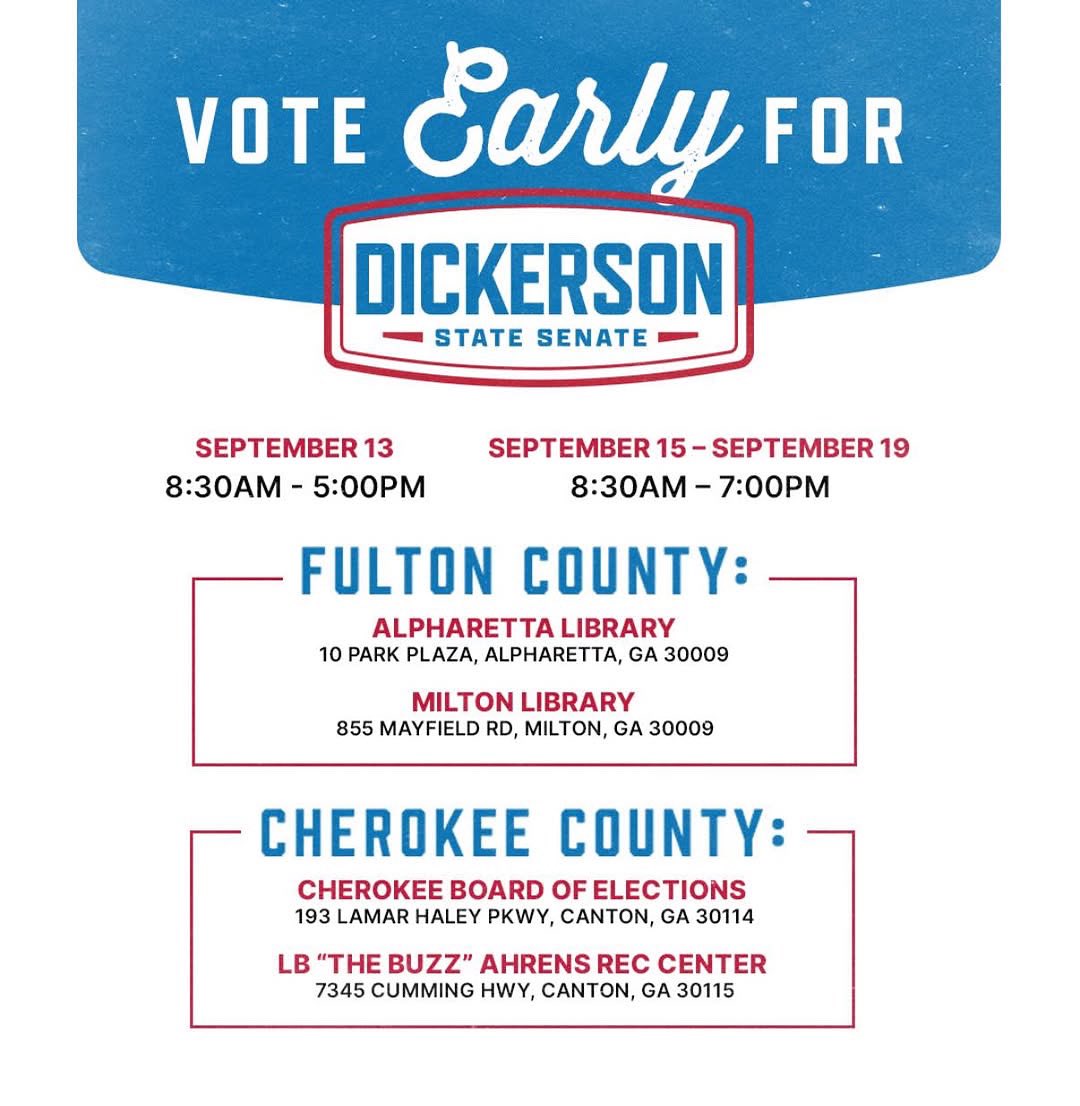 Early voting has begun for the State Senate District 21 race. Go out and vote for Jason T. Dickerson for State Senate today!