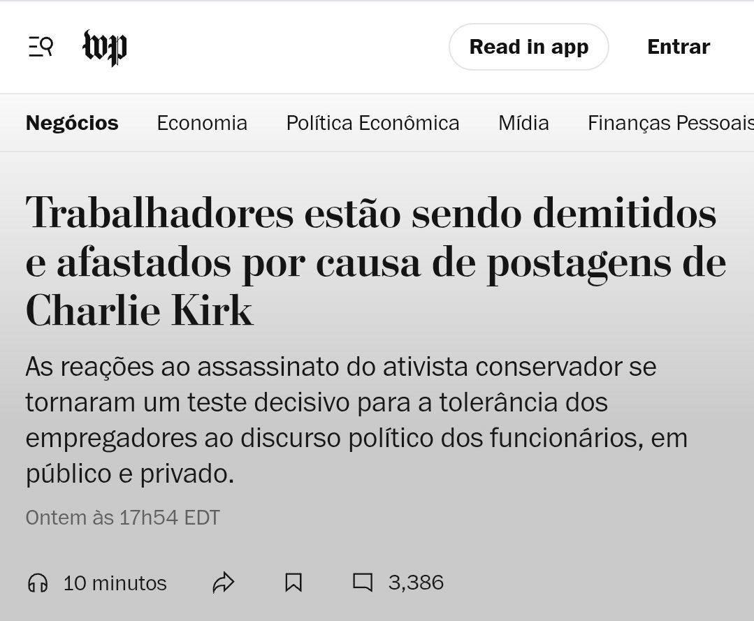 profpaulamarisa's tweet image. Empresários do mundo inteiro estão demitindo extremistas de esquerda que ficam comemorando a morte de um pai de família nas redes sociais