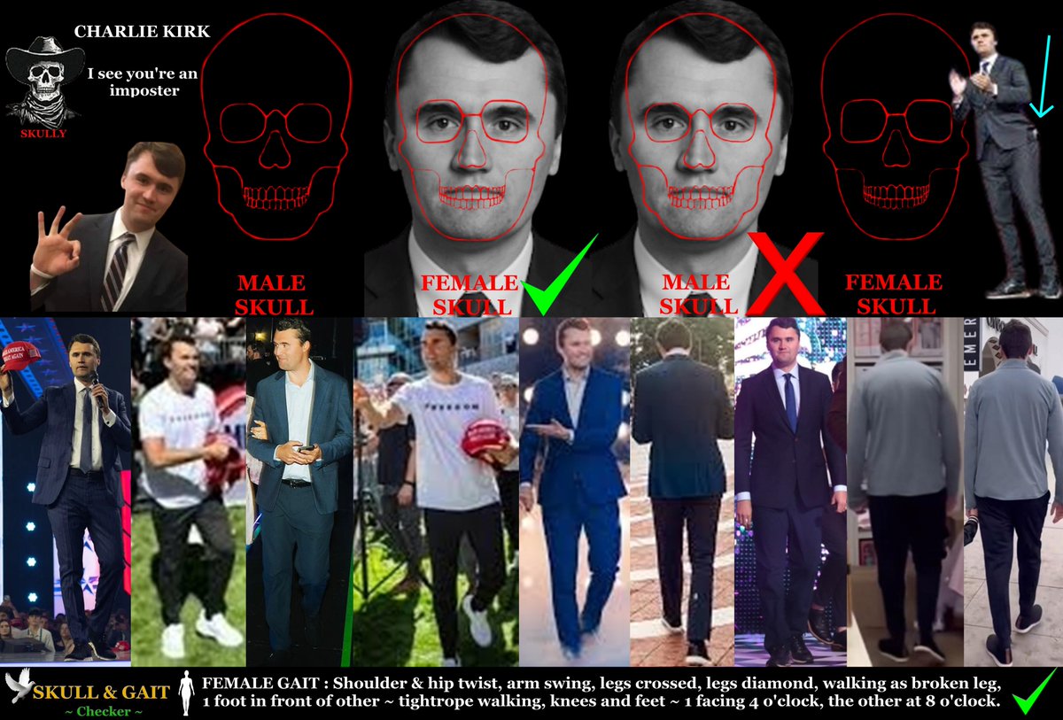 SkullandGait's tweet image. Charles James Kirk 
(October 14, 1993 – September 10, 2025) 
- Bio Female European skull fit and female gaits
#EGI #Forensics