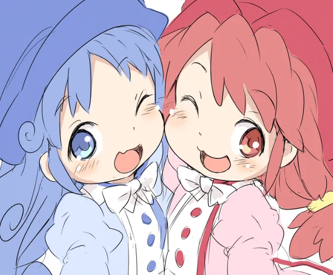 サラッと色置いてみたふたご姫やっぱかわいい(๑˙˙๑)