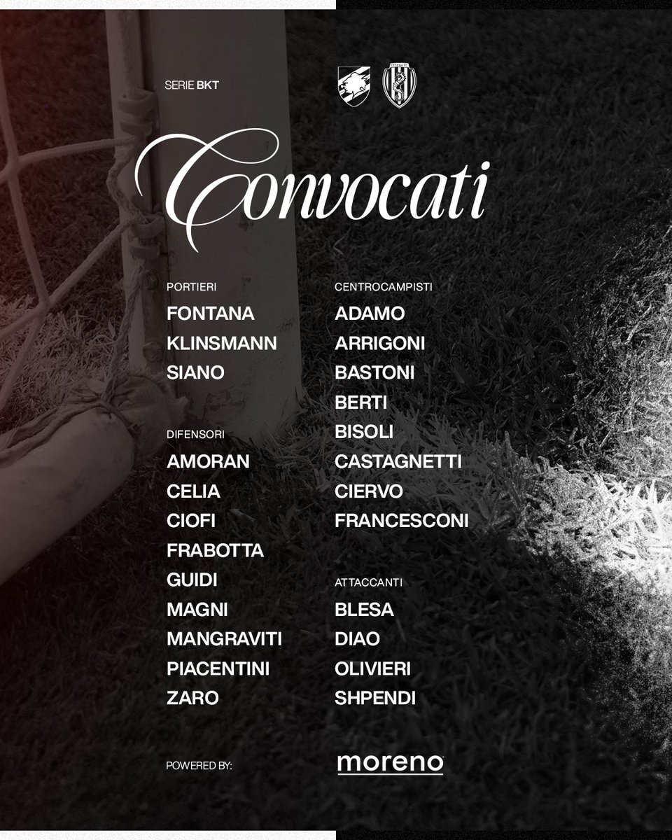 📋 I convocati per Sampdoria 🆚 Cesena

Powered by Moreno Group