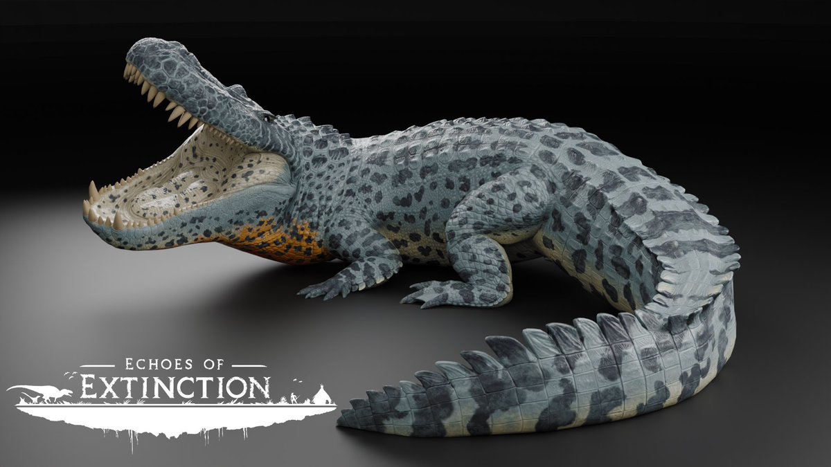 The rivers of prehistoric South America once belonged to the Purussaurus, a giant 12 meter long caiman. Today, the rivers of Akura will never be safe again.

Model by <a href="/RaulRamosArt/">Raul A Ramos</a> 

#EchoesOfExtinction #Dinosaurs #Purussaurus #paleoart #indiegame