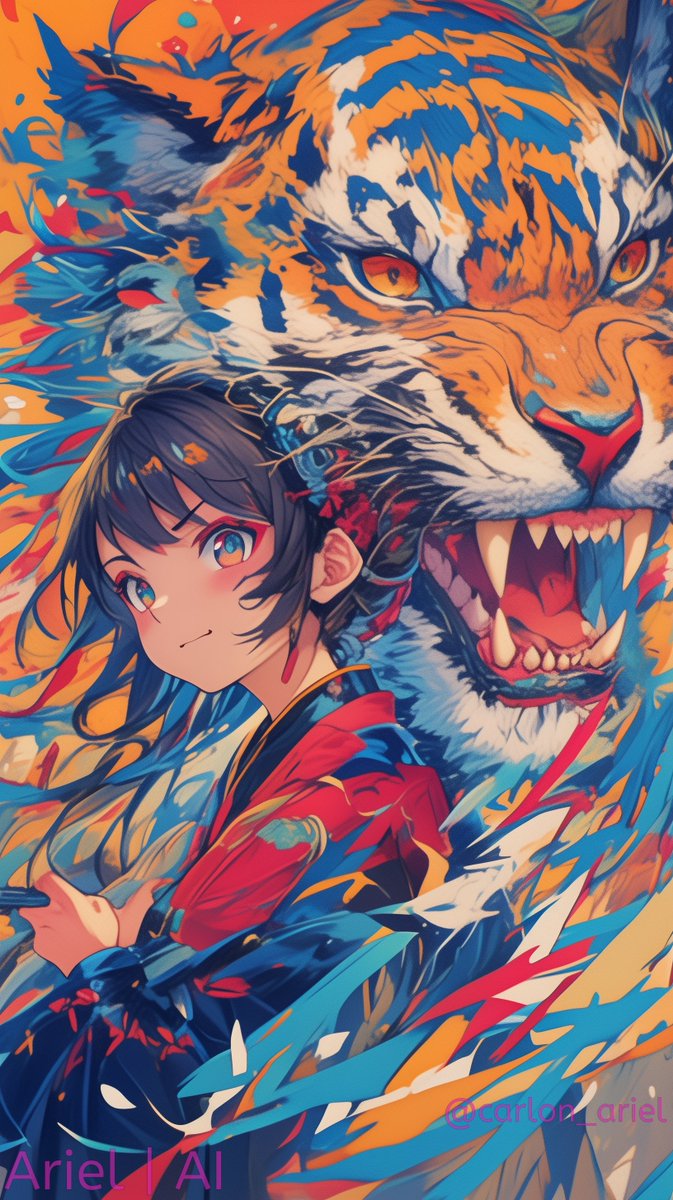 QT ハッピーキャットデー！🧡🤍
QT Happy Caturday! 🌸😺
#AIart #midjourney #Caturday #AIアート