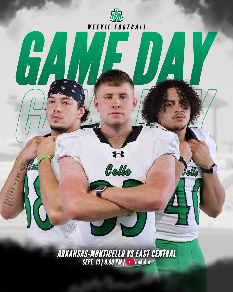 𝗛𝗢𝗠𝗘 𝗢𝗣𝗘𝗡𝗘𝗥 𝗧𝗢𝗗𝗔𝗬! 🏈

🆚: East Central
⌚️: 6:00 PM
🏟️: Willis "Convoy" Leslie Cotton Boll Stadium
📰: bit.ly/46kTew2
📺: youtube.com/WeevilNation
📊: uamsports.com/coverage
🎙️: 93.7 KHBM

#Eatemup | #Raisethebar