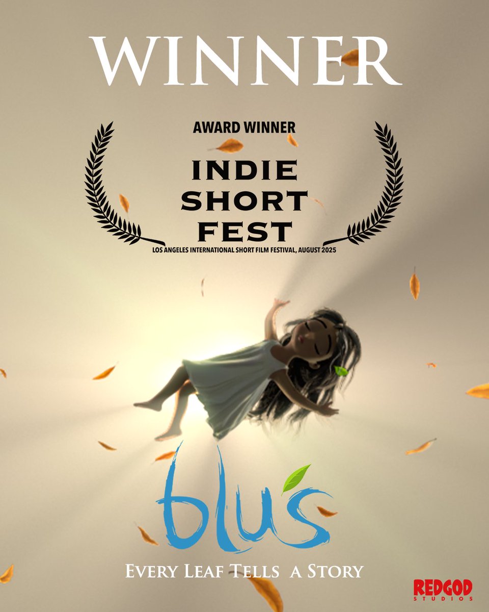 RedgodStudios's tweet photo. 🏆 Blu’s is an award winner at Indie Short Fest (August 2025 edition)! 🌿
Thank you @IndieShortFest for this recognition.
Winners list https://t.co/Mn4Eup4Xai…
#BlusShortFilm #IndieShortFest #AwardWinner #RedGodStudios #AnimatedShort https://t.co/37Eq11WecP