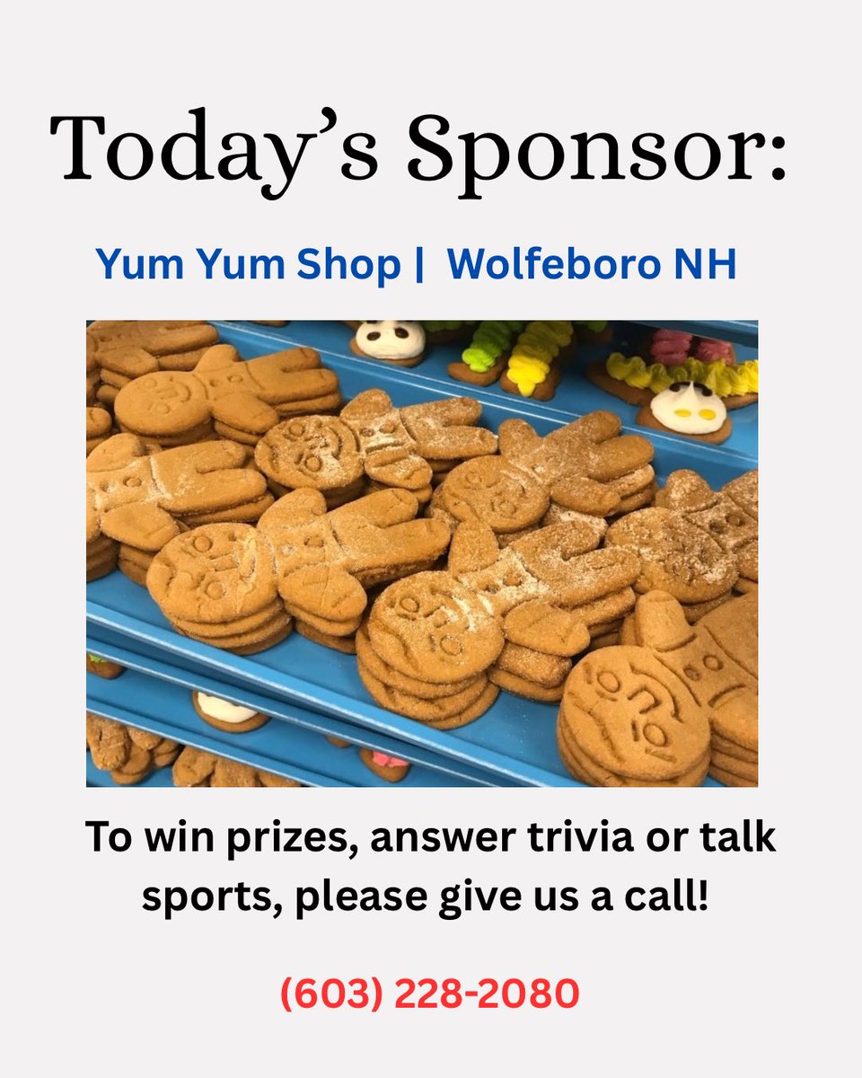 Happy Mike &amp; The Hoss Saturday! Join us LIVE on The Pulse Of NH Facebook at 11:00 AM or tune in on the radio! Thank you <a href="/YumYumShopBake/">YumYumShop</a> for being today’s sponsor. If you call in and answer today’s trivia question correct- you can win a gift card! 
#patriots #sportstalk #redsox