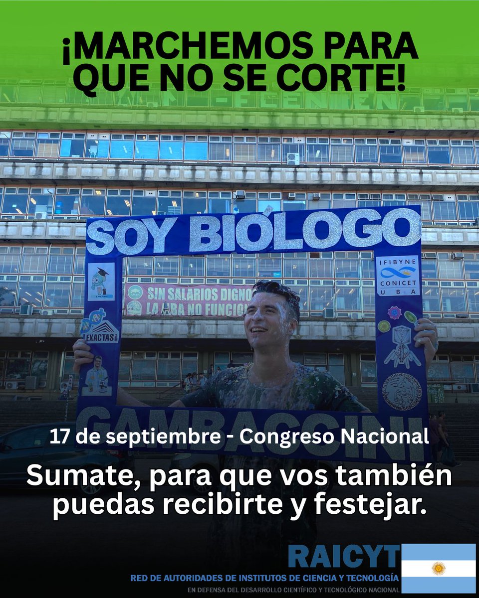📢 Este miércoles 17/9 el Congreso trata el rechazo al veto de la #LeyDeEmergenciaUniversitaria. 
Marchamos para defender la #UniversidadPública. 
¡Sumate frente al Congreso! ¡Compartinos tus fotos! #NoAlVeto