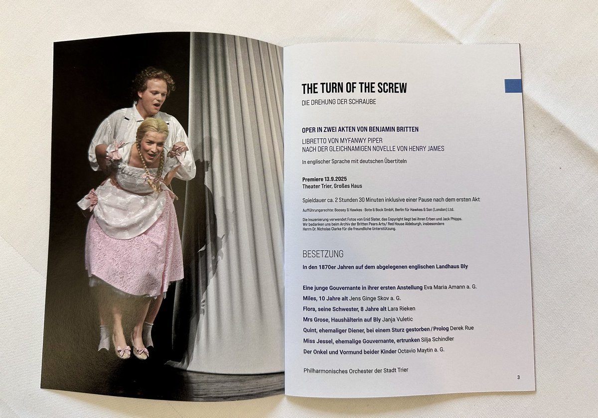 AScheidweiler's tweet image. &quot;The Turn of the Screw&quot; - Britten in Trier. &quot;How beautiful it is!&quot; 🎵🏴󠁧󠁢󠁥󠁮󠁧󠁿🏰🏴󠁧󠁢󠁥󠁮󠁧󠁿🎵

#BenjaminBritten #TheTurnoftheScrew #Trier