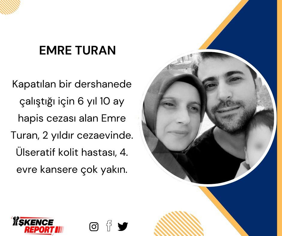Atestugla (@atestugla0) on Twitter photo #BJKvİBFK
Dershanede çalıştığı için 6 yıl 10 ay alan , ülseratif kolit hastası ve 4. evre kansere yakın bir kişi 2 yıldır cezaevinde ..
<a href="/memduhtv/">memduh bayraktaroğlu</a>
<a href="/yavuzagiraliog/">Yavuz Ağıralioğlu</a>
HastaTutukluluk İşkencedir #BJKvİBFK
Dershanede çalıştığı için 6 yıl 10 ay alan , ülseratif kolit hastası ve 4. evre kansere yakın bir kişi 2 yıldır cezaevinde ..
<a href="/memduhtv/">memduh bayraktaroğlu</a>
<a href="/yavuzagiraliog/">Yavuz Ağıralioğlu</a>
HastaTutukluluk İşkencedir