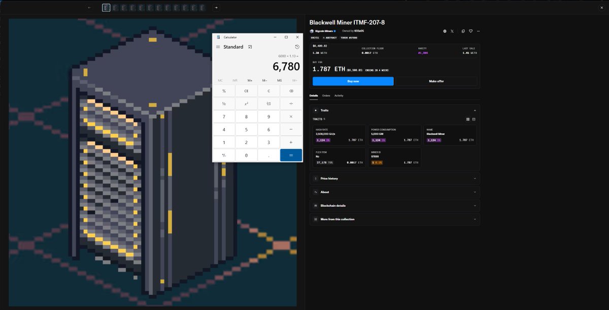 AOBMiningPool's tweet image. It is currently cheaper to buy Blackwell miners through Minting cost (6,000 $BIG) than it is to buy on the open market on OpenSea.. Even if your bid is to get accepted.

Interesting turn of events! 
👁️❣️⛏️
