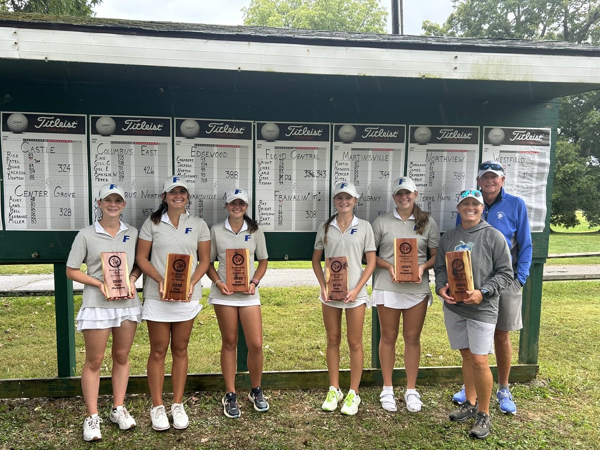 #6 Lady Cubs fire 308 to nip #3 Westfield 310 at the 16-team Bloomington North Invite and grab their 5th team title of 2025. Lexi Ray 70. Addi Bright 71. Mia Hart 83. Remy Davidson 84. Great job girls! <a href="/GoGrizzlyCubs/">Franklin Athletics</a> <a href="/indianahsgolf/">Indiana HS Golf</a>