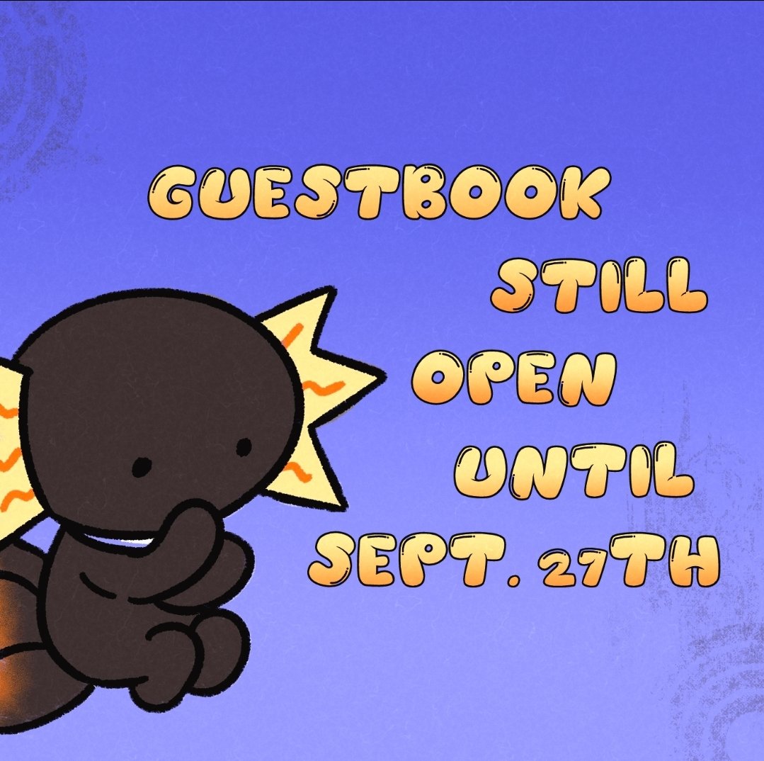 Don't forget, you can still send in your message for the guestbook! 💥

discord.gg/CQCR2Q9get

#Whysosyrios #ArtXel #Axelotls