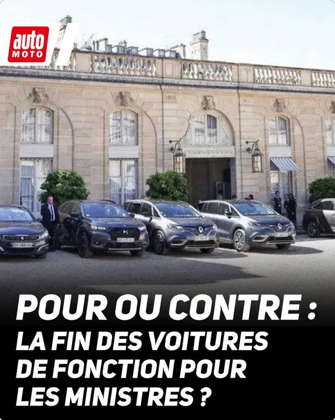 🚨 🇫🇷 Êtes-vous POUR ou CONTRE la fin des voitures de fonction pour les ministres ? 

A. POUR
B. CONTRE