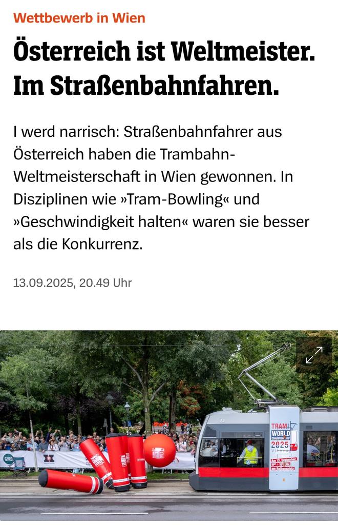 Morningbriefing 

Wissen's 🚬 
Habemus Tram! Tu Felix Austria!! 🧐☝️🇦🇹🚬