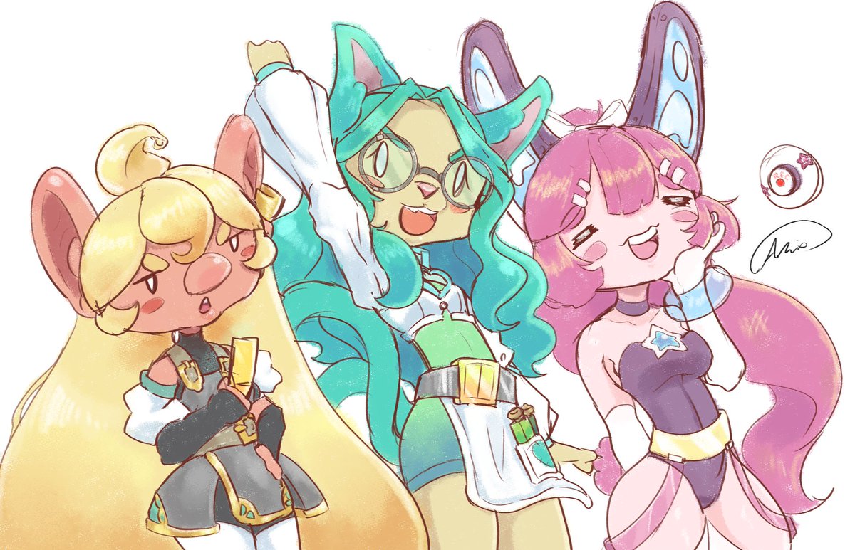 AnioOfficial's tweet photo. I noticed my oc's color palettes were familiar #doodle #triplebaka #oc  //reposted, I forgot to color Alice's tail. https://t.co/6gLJs5LSt7