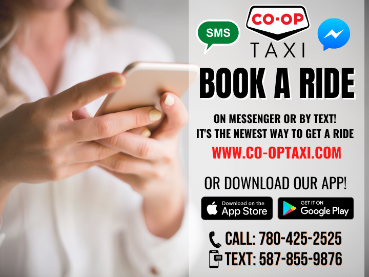 Need a ride in seconds? We’ve got you covered. ⏱️
✔️ Download our app
✔️ Call 780-425-2525
✔️ Text/WhatsApp 587-855-9876
✔️ Facebook Messenger
✔️ Book online at co-optaxi.com
Trusted in Edmonton for over 50 years — now with 10% off when you use promo code COOPTAXI10. 🚖