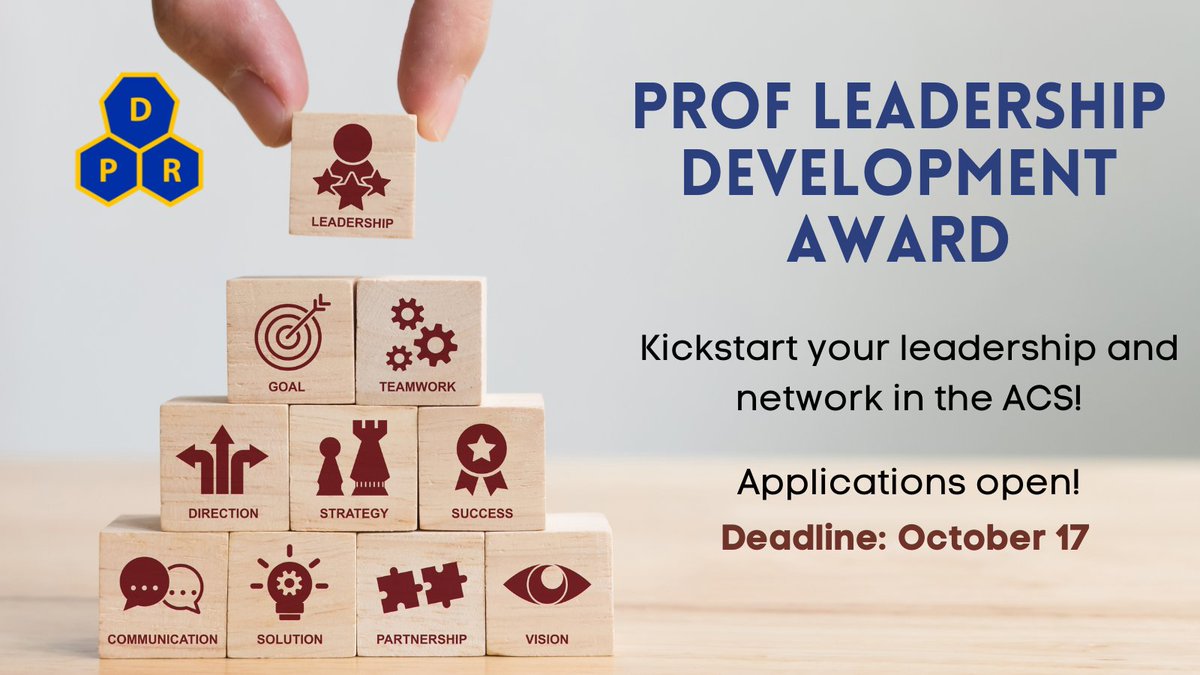 Are you an early career chemical scientist ready to kickstart or hone your leadership skills? Apply to PROF's Leadership Development Award at tinyurl.com/ACS-PROF-LDI. 
-
*Want to be a PROF member? follow this link bit.ly/join-PROF or Contact secretary@acsprof.org.