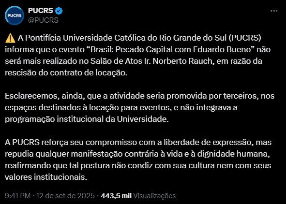 marinhos's tweet image. Para quem não sabe, Eduardo Bueno é o Peninha, o &quot;humortista&quot; que em vídeo fez troça com o assassinato de Charlie Kirk. 

For those who don&apos;t know, Eduardo Bueno is Peninha, the &quot;comedian&quot; who made fun of Charlie Kirk&apos;s murder in a video.

#CharlieKirk #PUCRS