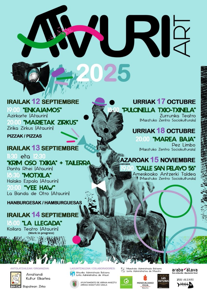 natourinG's tweet image. "Yee Haw!", La Banda de Otro.
Irailak 13 de septiembre,
#Atauri 20:00
#ArabakoMendialdea #AtauriArt #MontañaAlavesa #AtauriArt2025
