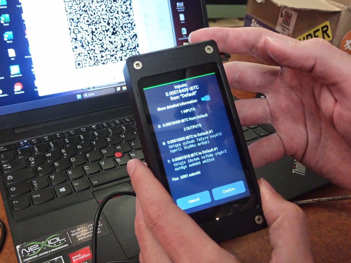 Schnuartz (@schnuartz) on Twitter photo A too small display is a real Problem.
This is why the <a href="/SpecterDIY/">SpecterDIY</a> offers a large Smartphone like Touchscreen, to verify everything in detail. A too small display is a real Problem.
This is why the <a href="/SpecterDIY/">SpecterDIY</a> offers a large Smartphone like Touchscreen, to verify everything in detail.
