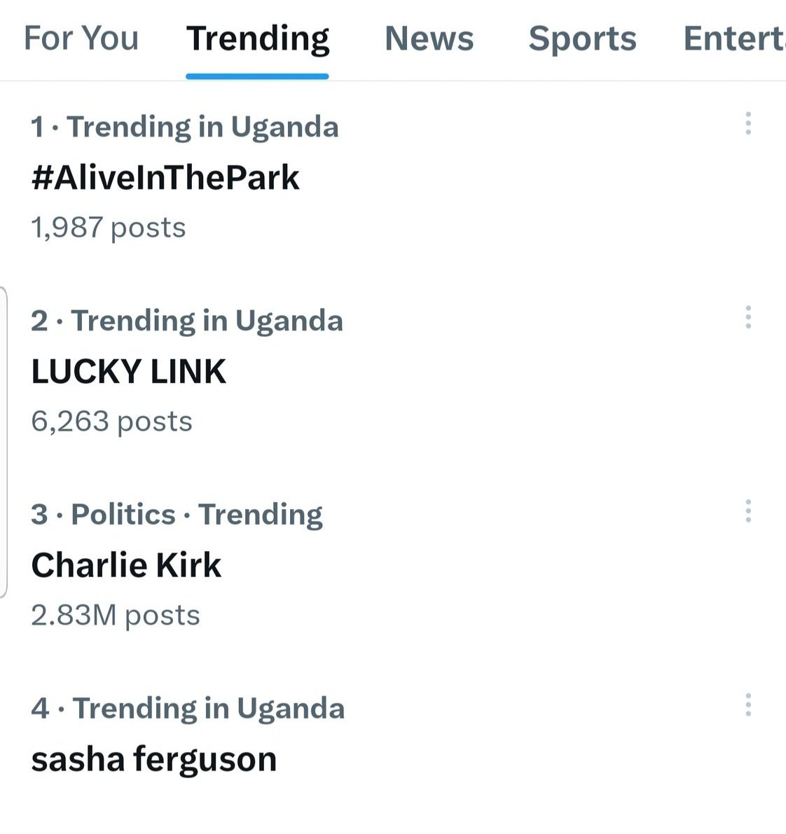 Was honored to headline Alive in the Park🙏🏿. Arrived home to amazing news that it is trending on Uganda Twitter, not because of scandal, but because God showed up and so did His people! 🙌🇺🇬