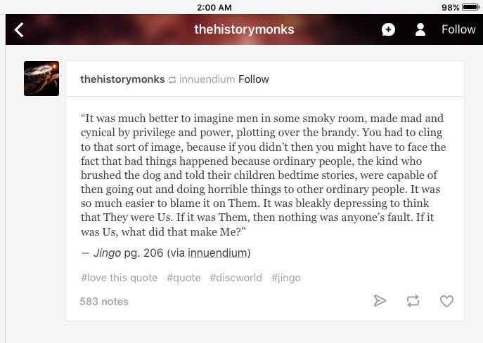 <a href="/NickyFrank30/">NickFrank40</a> <a href="/skullmandible/">Cohen is a ghost</a> Evergreen Pratchett quote.