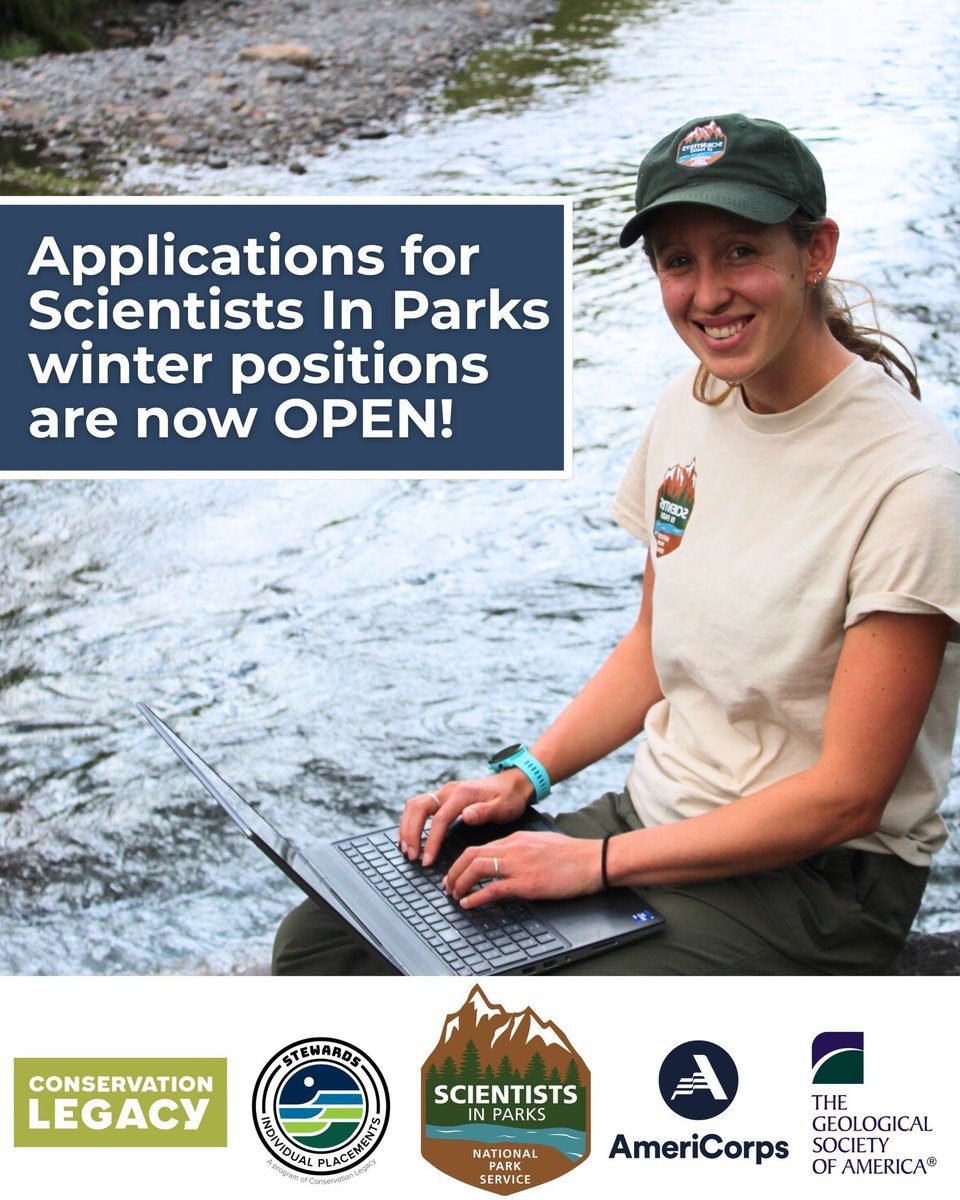 The 🧑‍🔬 <a href="/SIP_Internships/">Scientists in Parks</a> program places aspiring professionals across the @natlparkservice to work on natural resource management needs in STEM. 

Find available positions at over 30 park sites &amp; apply by Oct 12 ➡️ nps.gov/subjects/scien…

📸 NPS
 
#NPSYoungAdults #FindYourPark