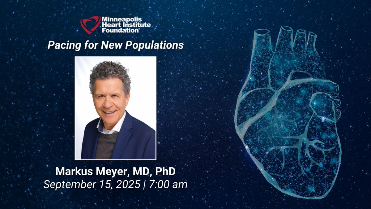 Next week, our Cardiovascular Grand Rounds series continues with a presentation by Dr. Markus Meyer titled “Pacing for New Populations.” 🩺 Find additional details and the webinar link here: buff.ly/4nIeyr0