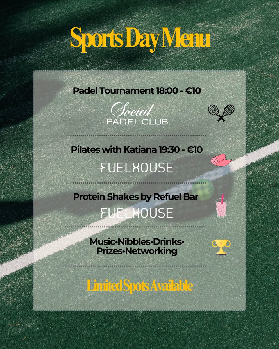 Young BPW Cyprus Sports Day ✨
Eleon Courts, Nicosia
Thu 25 Sept | 18:00–22:30

Padel | Pilates | Music | Drinks &amp; bites | Prizes | Networking 

RSVP: young@bpwcyprus.org.cy / 99814593
Limited spots - don’t miss it!